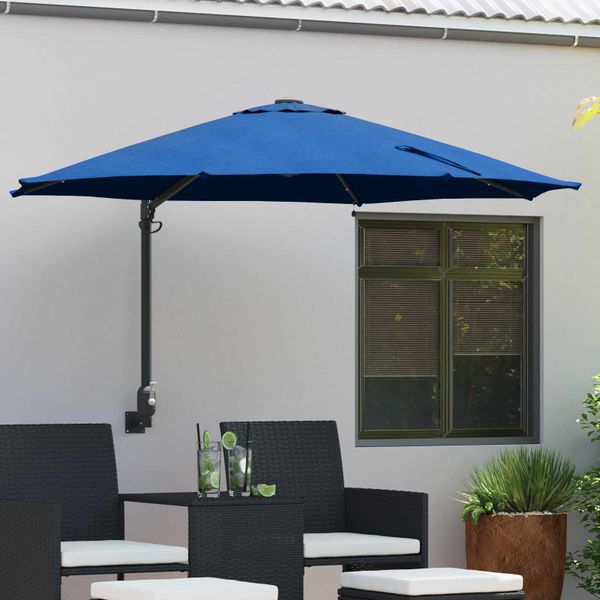 vidaXL Záhradný slnečník 248 x 248 x 148 cm Polyester a oceľ Azurblue