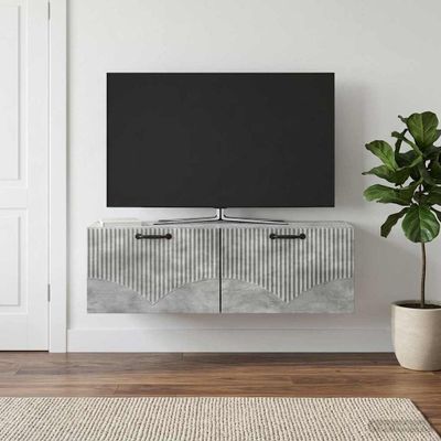 vidaXL Nástenná TV skrinka Nástenný Betónovo sivá 98 x 31 x 30 cm