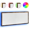 vidaXL LED kúpeľňové zrkadlo údený dub 100x8,5x37cm, kompozitné drevo