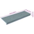 vidaXL Schodové rohože 15 ks 65x21x4 cm morsko modré s obdĺžnikovým okrajom