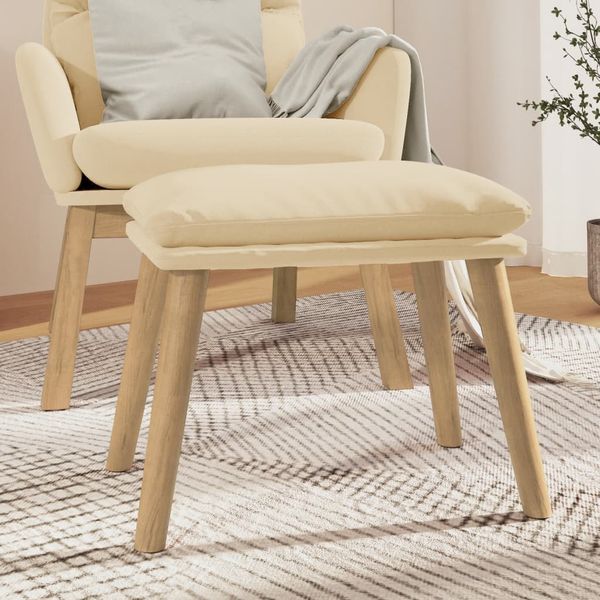 vidaXL Podnožka krémovo-biela 45x29,5x35 cm zamatová