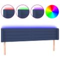 vidaXL Čelo postele s LED modré 183x16x78/88 cm látka