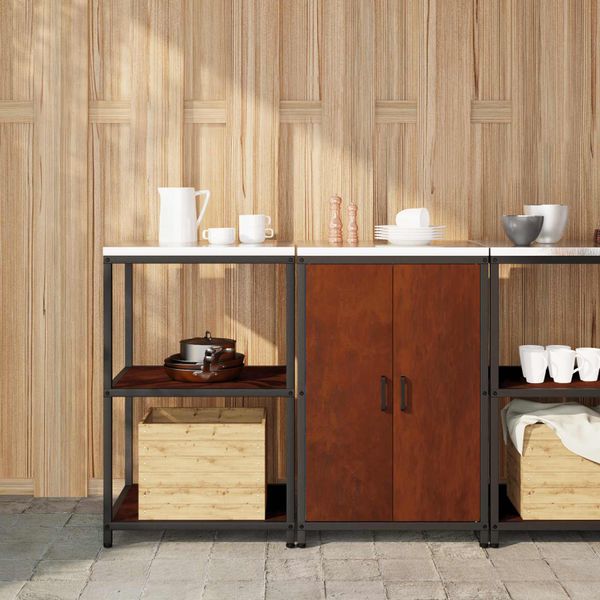 vidaXL Kuchynský úložný set HATTEM 2 pcs Hrdzavý Oceľ