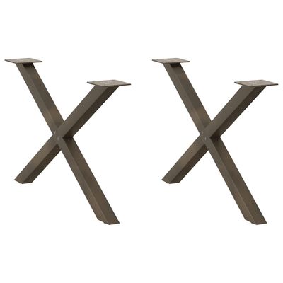 vidaXL Nohy konferenčného stolíka v tvare X, 2 ks, prírodná oceľ, 70 x (42-43) cm, oceľ