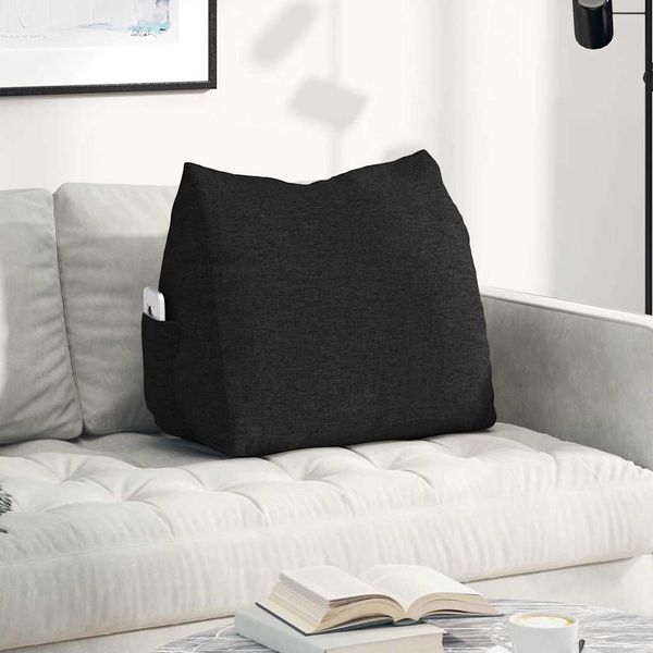 vidaXL Poduška na chrbát Čierna 60 x 20 x 50 cm látka