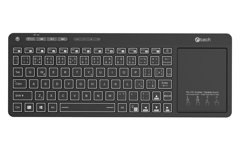 Klávesnica C-TECH WLTK-03, Dual, Touchpad
