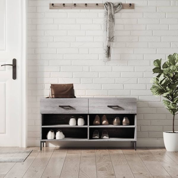 vidaXL Lavička na topánky, sivá sonoma 102x35x55 cm, kompozitné drevo