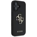 Puzdro Guess Hardcase PU so zrnitou štruktúrou Big 4G a klasickým logom pre iPhone 16 6,1" čierna
