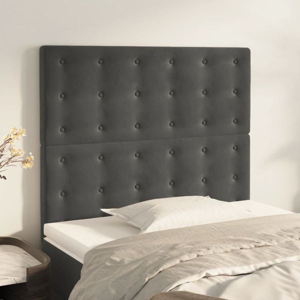 vidaXL Čelo postele tmavosivé 80x5x118/128 cm zamatové