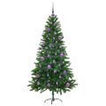 vidaXL Vianočný stromček s 150 LED-i so stojanom Zelená 150 cm PE