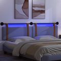 vidaXL Závesné čelo postele S LED svetlom Modrá džínovina Antik PU