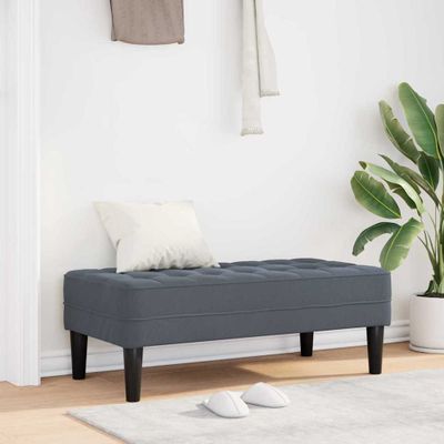 vidaXL lavička s vankúšom Tmavo šedá 113 x 57 x 39 cm Zamat