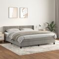 vidaXL Posteľný rám boxsping s matracom bledosivý 160x200 cm zamat