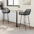 vidaXL Barová stolička 2 ks Čierna 55 x 52 x 105 cm Ratan a železo