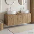 vidaXL Set kabinetov do kúpeľne 3 ks Dub artisan 49,5 x 44,5 x 65 cm