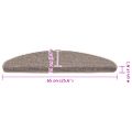 vidaXL Schodové rohože 15 ks 65x21x4 cm tmavo béžové, polkruhové, veľké