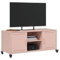 vidaXL TV skrinka ružová 100,5x39x43,5 cm oceľ