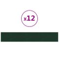 vidaXL Nástenné panely 12 ks tmavozelené 90x15 cm látka 1,62 m²