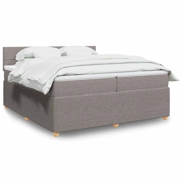 vidaXL Boxspring posteľ s matracom sivohnedý 200x200 cm látka