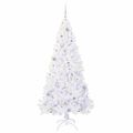 vidaXL Umelý vianočný stromček s 300 LED-i Biela 180 cm PVC a oceľ
