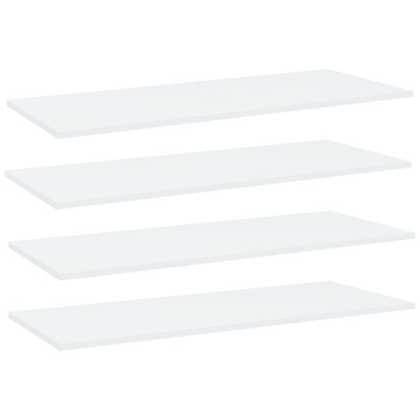 vidaXL Prídavné police 4 ks, biele 100x40x1,5 cm, kompozitné drevo