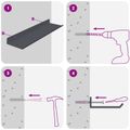 vidaXL Závesná polica 3 ks Antracit 40 x 9 x 2,5 cm Oceľ