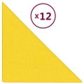 vidaXL Nástenné panely 12 ks bledožlté 30x30 cm látka 0,54 m²