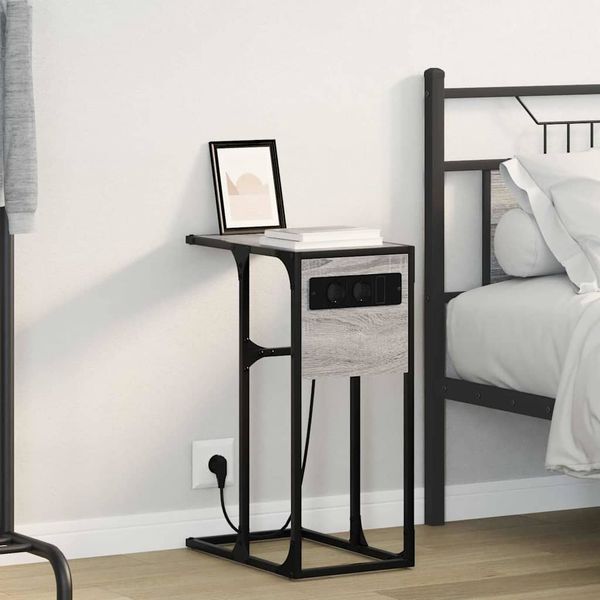 vidaXL Nočný stolík Sivý Sonoma 41,5 x 26 x 60,5 cm Kompozitné drevo