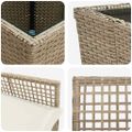 vidaXL Záhradný bistro set 3 ks Béžová polyratan