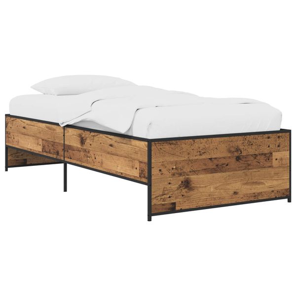 vidaXL Rám postele Staré drevo 80 x 200 cm Kompozitné drevo