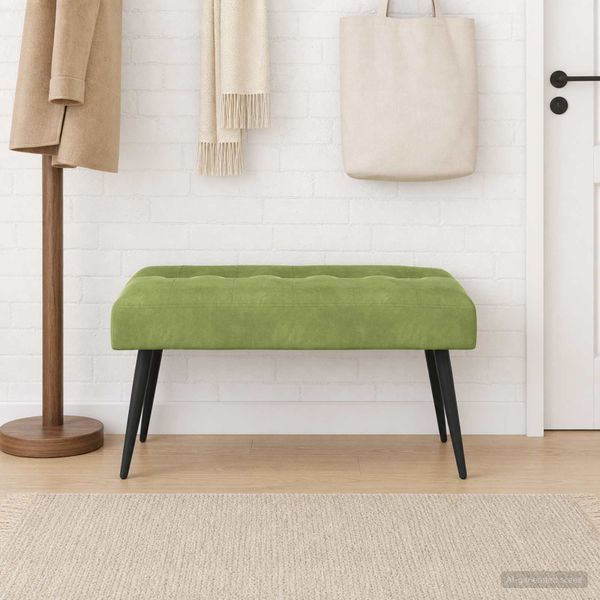 vidaXL Lavica s gombíkovým prešívaním Svetlo zelená 80 x 40 x 46 cm