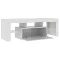 vidaXL TV skrinka s LED svetlami lesklá biela 120x35x40 cm