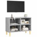 vidaXL TV stolík s drevenými nohami sivý dub sonoma 69,5x30x50 cm