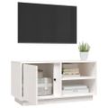 vidaXL TV skrinka biela 80x35x40,5 cm masívna borovica