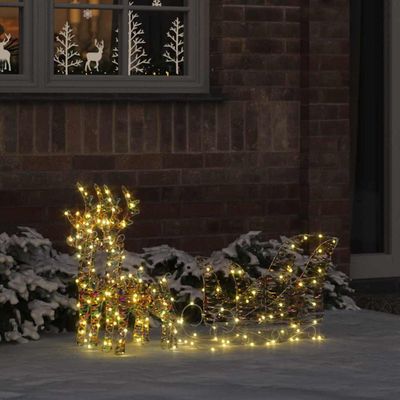 vidaXL Sob s sane s 160 LED-i Teplá biela 30 x 12 x 54,5 cm PET