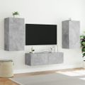 vidaXL 3-dielne TV nástenné skrinky s LED svetlami betónovo sivé
