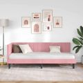 vidaXL Rohový rám postele s čelnou doskou Ružová 80 cm x 200 cm Zamat