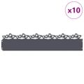 vidaXL Obrubníky trávnika 10 ks 103 x 0,05 x 22 cm Oceľ Antracitová