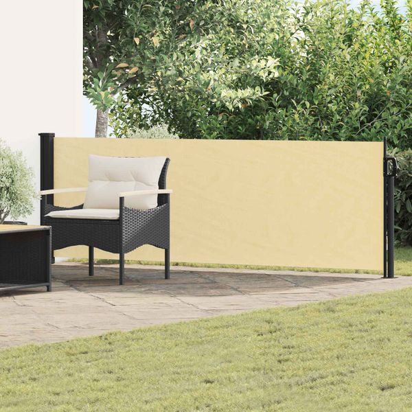 vidaXL Retračná bočná markíza Piesková 500 x 100 cm Polyester