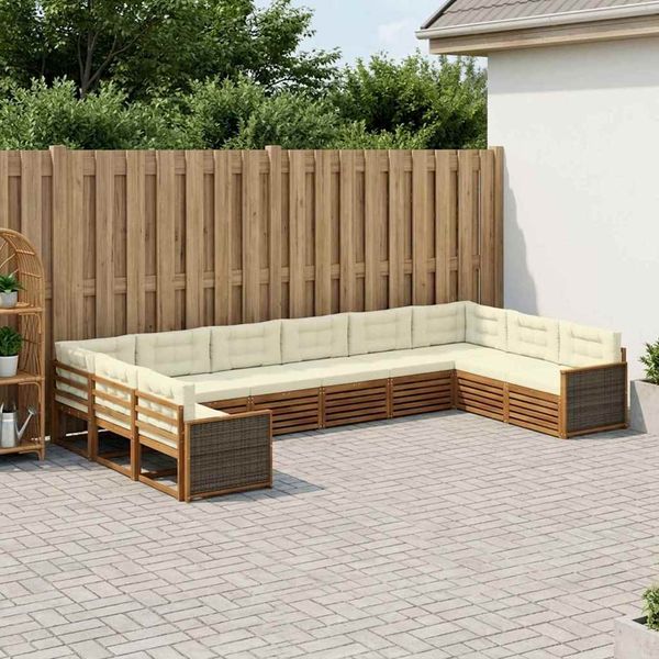 vidaXL Súpravy pohoviek s vankúšom 10 pcs Pevné akáciové drevo