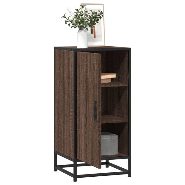 vidaXL Komoda hnedý dub 35,5x35x76 cm kompozitné drevo a kov