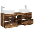 vidaXL Set kabinetov do kúpeľne 3 ks Staré drevo 49,5 x 41 x 63 cm
