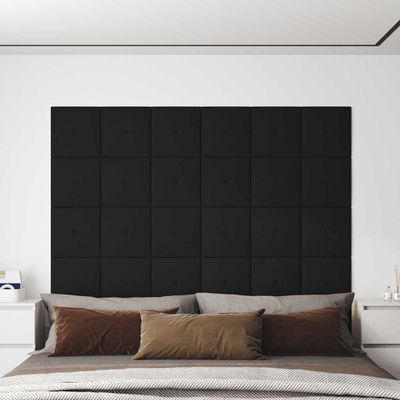 vidaXL Nástenné panely 12 ks čierne 30x30 cm látkové 1,08 m²