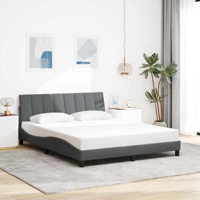 vidaXL Rám postele bez matraca Hanko tmavosivá 160x200 cm látka