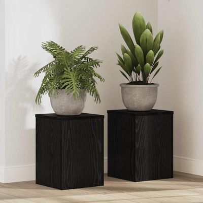 vidaXL Stojan na rastliny 2 pcs Čierny dub 25 x 25 x 35 cm