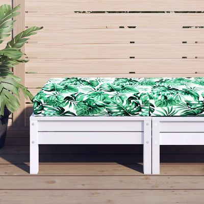 vidaXL Poduška na paletovú pohovku listový vzor 60x60x9,5 cm látka