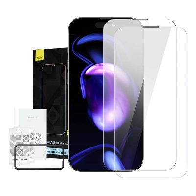 Baseus Crystal Tvrdené sklo odolné voči prachu 0,3 mm pre iPhone 14 Pro Max (2 ks)
