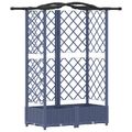 vidaXL Vyvýšený záhon s mriežkou a strechou Sivá 124 x 40 x 123 cm PP