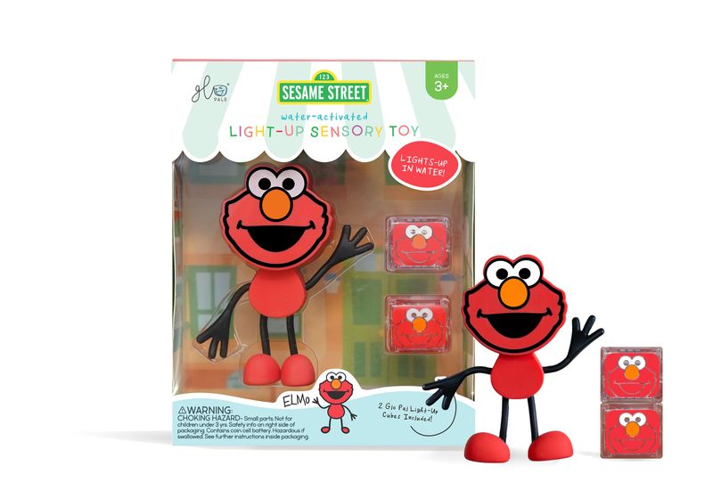 Sada Figúrka Elmo a 2 senzorické svietiace kocky do vody