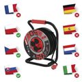 Predlžovací kábel EMOS P084504 PROFI na bubne 50 m / 4 zás. / čierny / guma-neoprén / 230V / 1,5 mm2